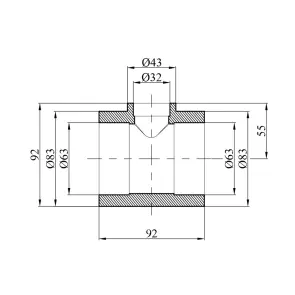 Трійник перехідний PPR GrandiTherm 63х32х63 мм №2