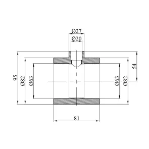 Тройник переходной PPR GrandiTherm 63х20х63 мм №2