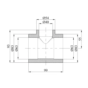 Трійник перехідний PPR GrandiTherm 63х40х63 мм №2