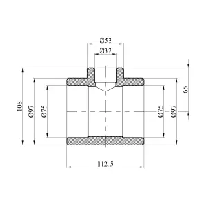 Тройник переходной PPR GrandiTherm 75х32х75 мм №2
