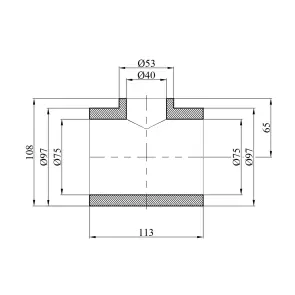 Трійник перехідний PPR GrandiTherm 75х40х75 мм №2