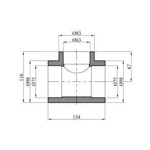 Трійник перехідний PPR GrandiTherm 75х63х75 мм №2