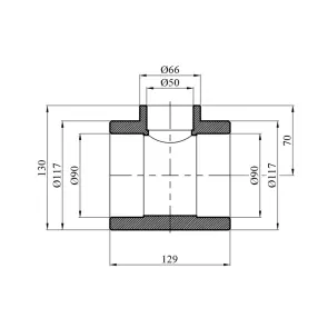 Трійник перехідний PPR GrandiTherm 90х50х90 мм №2