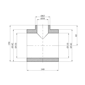 Тройник переходной PPR GrandiTherm 110х50х110 мм №2