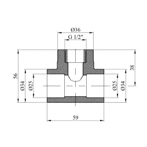 Трійник PPR GrandiTherm 25х1/2" РВ №2