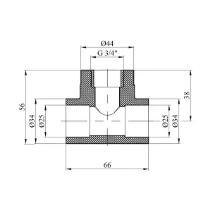 Трійник PPR GrandiTherm 25х3/4" РВ №2