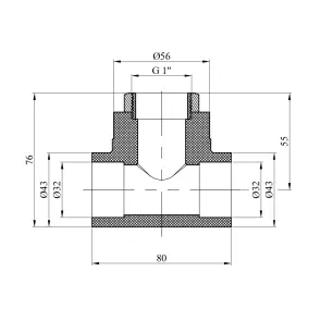 Трійник PPR GrandiTherm 32х1" РВ №2