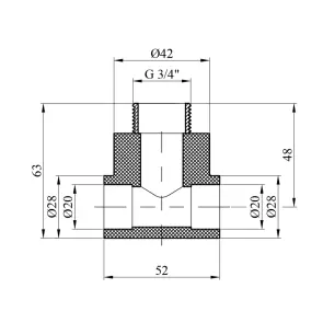 Трійник PPR GrandiTherm 20х3/4" РЗ №2