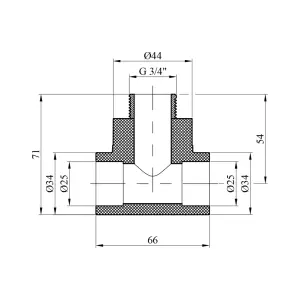 Тройник PPR GrandiTherm 25х3/4" РЗ №2