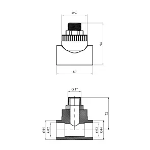 Трійник PPR GrandiTherm 32х1" РЗ №2