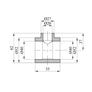 Трійник перехідний PPR Rozma 40х20х40 мм №2