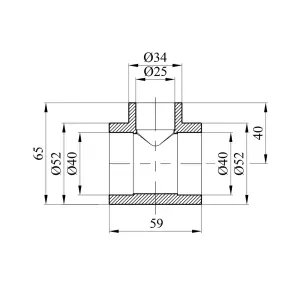 Трійник перехідний PPR Rozma 40х25х40 мм №2
