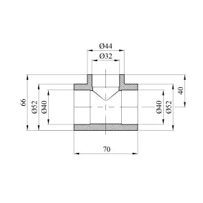 Трійник перехідний PPR Rozma 40х32х40 мм №2