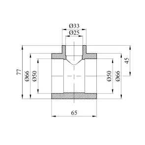 Трійник перехідний PPR Rozma 50х25х50 мм №2