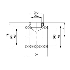 Трійник перехідний PPR Rozma 50х32х50 мм №2