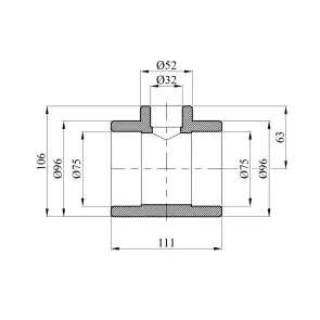 Трійник перехідний PPR Rozma 75х32х75 мм №2
