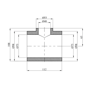 Трійник перехідний PPR Rozma 75х40х75 мм №2
