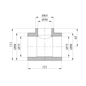 Трійник перехідний PPR Rozma 75х50х75 мм №2