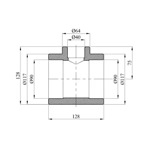 Трійник перехідний PPR Rozma 90х40х90 мм №2