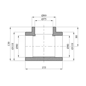Трійник перехідний PPR Rozma 90х75х90 мм №2