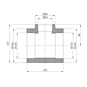 Тройник переходной PPR Rozma 110х63х110 мм №2