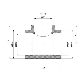 Трійник перехідний PPR Rozma 110х90х110 мм №2