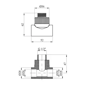 Трійник PPR Rozma 20x1/2" РЗ №2