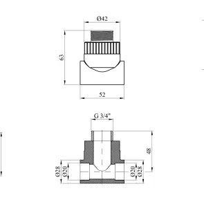 Тройник PPR Rozma 20x3/4" РЗ №2