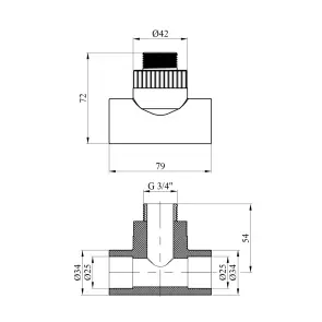 Трійник PPR Rozma 25x3/4" РЗ №2