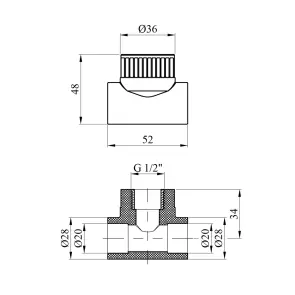 Трійник PPR Rozma 20x1/2" РВ №2