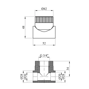 Трійник PPR Rozma 20x3/4" РВ №2