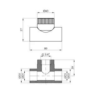 Трійник PPR Rozma 25х3/4" РВ №2