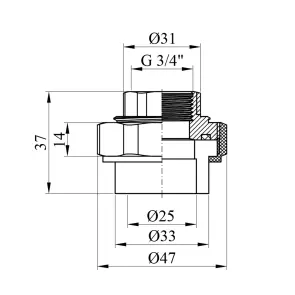 Американка PPR Baux 25х3/4" РО №2