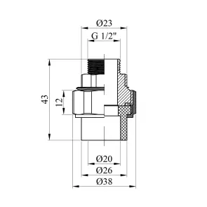 Американка PPR Baux 20х1/2" РЗ №2