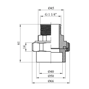 Американка PPR Baux 40х1 1/4" РЗ №2