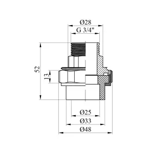 Американка PPR GrandiTherm 25х3/4" РЗ №2