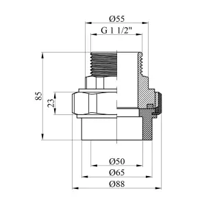 Американка PPR GrandiTherm 50х1 1/2" РЗ №2