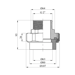 Американка PPR GrandiTherm 63х2" РЗ №2