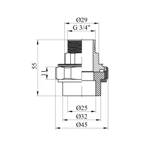 Американка PPR Rozma 25х3/4" РЗ №2