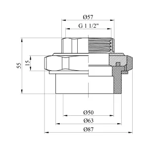 Американка PPR Rozma 50х1 1/2" РВ №2