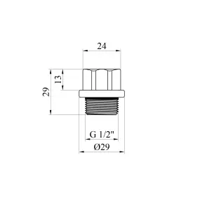 Заглушка пластикова PPR Rozma 20х1/2" РЗ без ущільнення №2