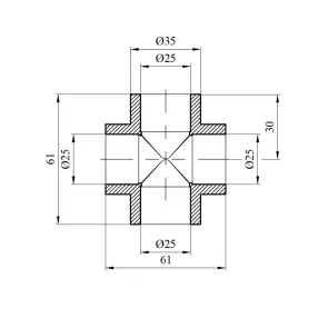 Хрестовина PPR GrandiTherm 25 мм №2