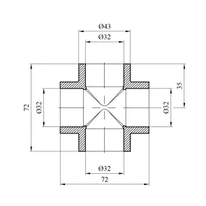 Хрестовина PPR GrandiTherm 32 мм №2