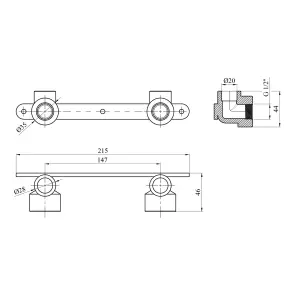 Комплект для подключения смесителя PPR Baux 20х1/2" №2