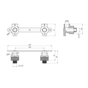Комплект для підключення змішувача PPR GrandiTherm 20х1/2" РЗ нижній №2