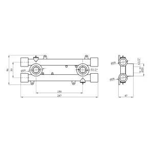 Комплект для підключення змішувача PPR Rozma 20х1/2" №2