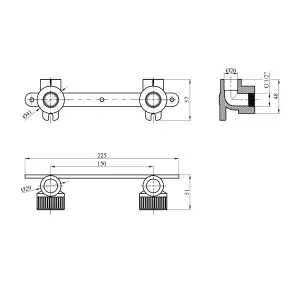 Комплект для підключення змішувача PPR Rozma 20х1/2" №2