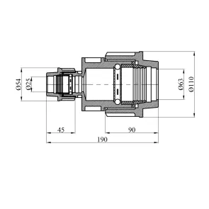 Муфта редукционная ПЭ Rozma 63x25 мм №2