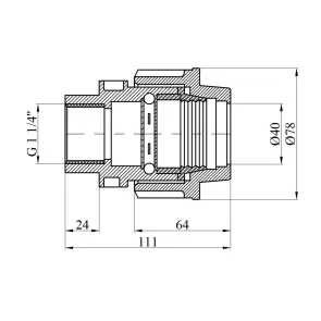 Муфта ПЭ Rozma 40х1 1/4" РО №2