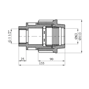 Муфта ПЭ Rozma 63х1 1/2" РО №2